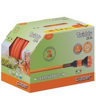 Шланг поливальний пружинний 1/2" TWIDDY 25м, з конекторами і розпилювачем 93370000 фото