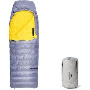 Спальник з натуральним пухом Naturehike CW700 CNK2450WS048, p-р L, жовто-сірий 6927595788103 фото