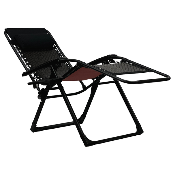 Розкладне крісло шезлонг LEOBRO Zero Gravity Premium Brown Rattan (LB-ZGC-G2-RB) LB-ZGC-G2-RB фото