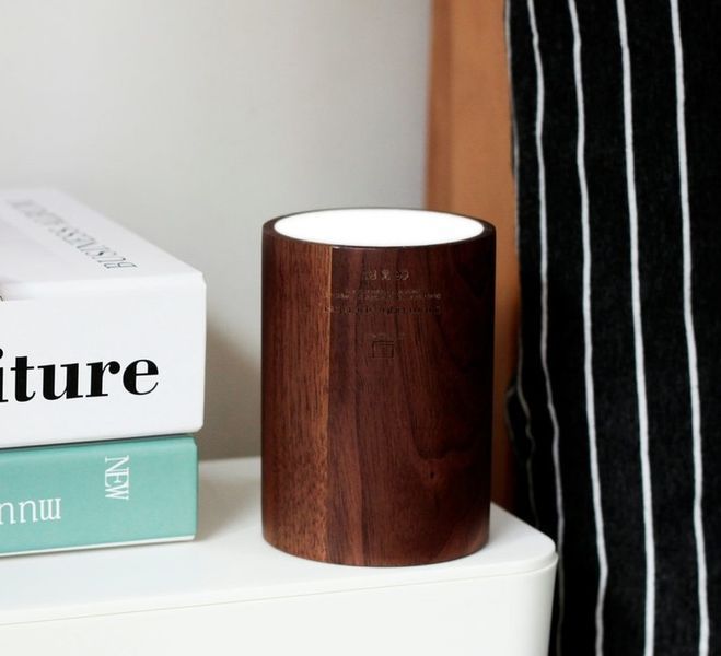 Портативний Bluetooth-динамік із вбудованим світильником Gingko Drum, дерево горіх G020WT фото